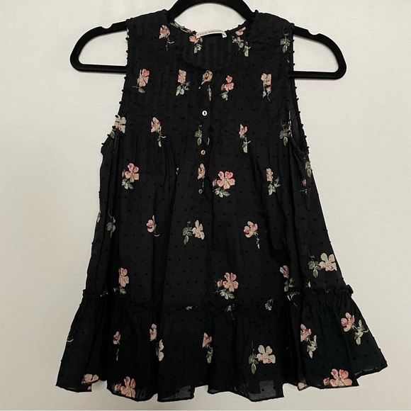 Ulla Johnson Boho Cecile Floral Swiss Dot Tank Blouse - Picture 8 of 12